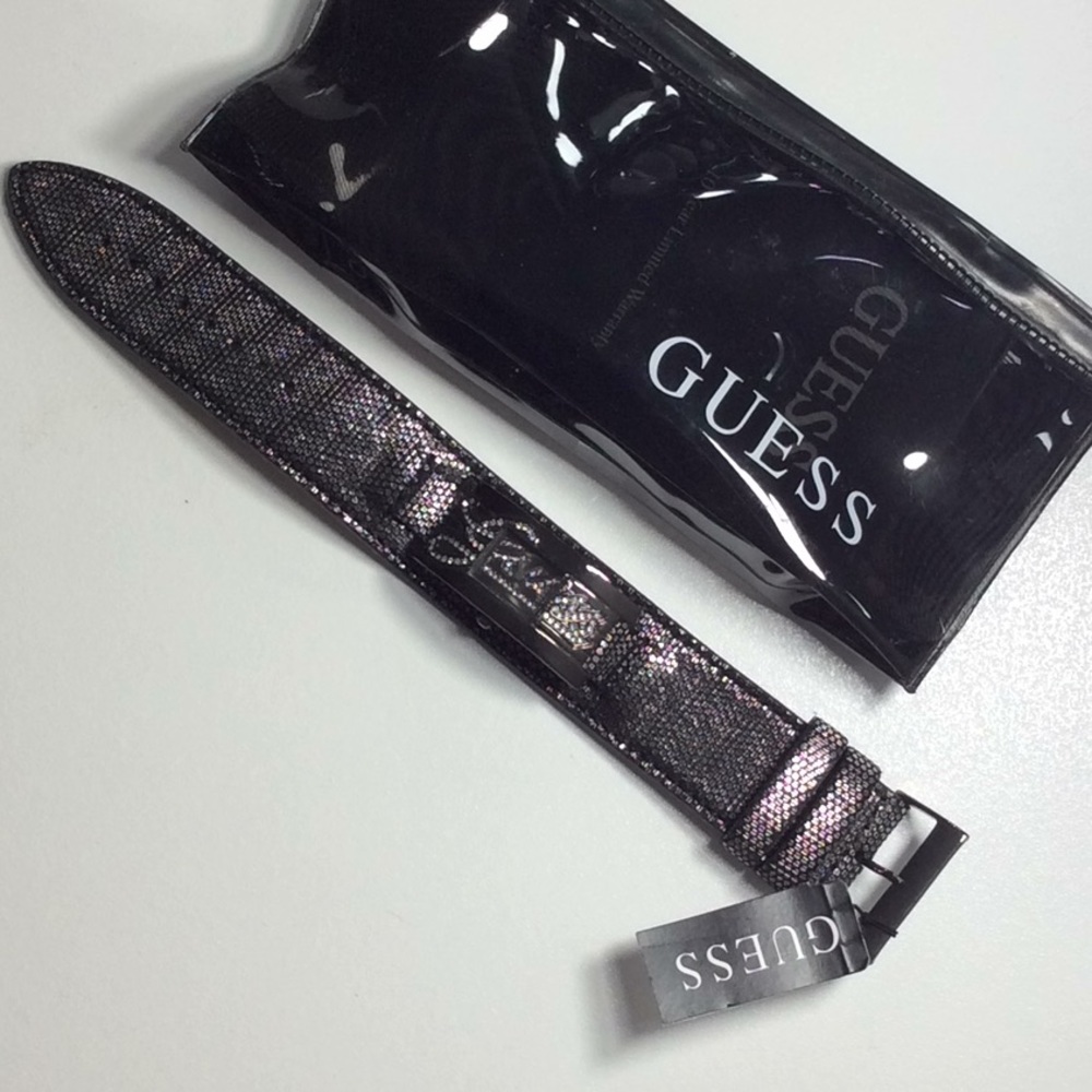 Guess gray leather band watch